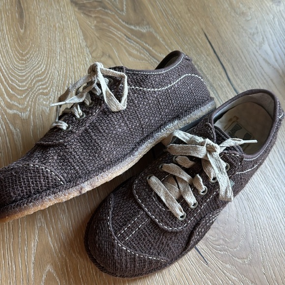 Simple Hemp Canvas Sneaker Womens 10.5 Brown Skater 90s Y2k Lace Up Eco Beach - Picture 2 of 10